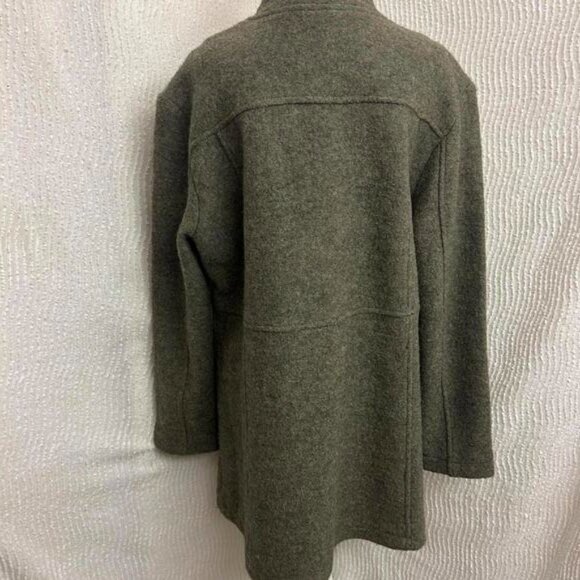 Venario Green Wool Coat Women’s XL 100% Wool Reindeer Buttons Vintage Style - Picture 5 of 8
